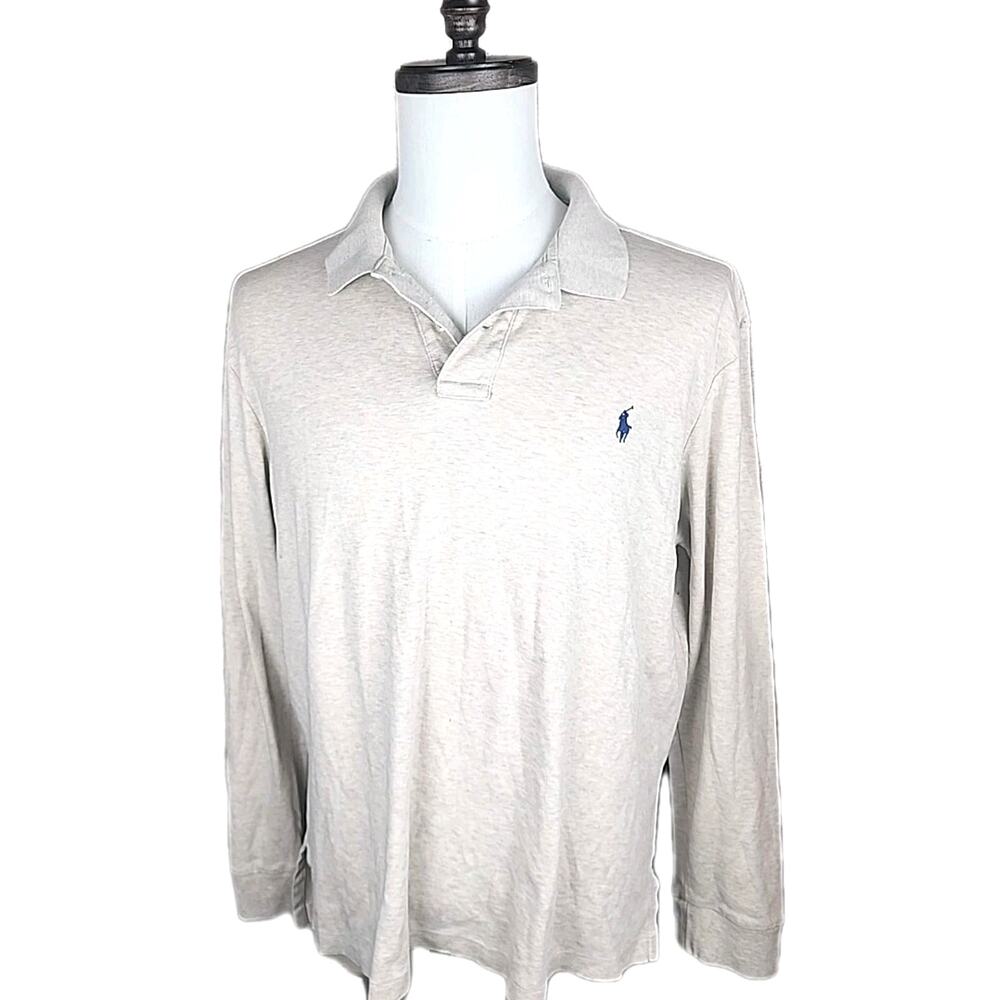 Polo Ralph Lauren Sweater Pullover Quarter Button Mens XL Cream